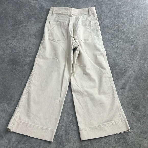 H&M Wide Leg Pants Womens 6 Beige High Rise Office Pleated Trousers Classic 25” - Picture 12 of 13